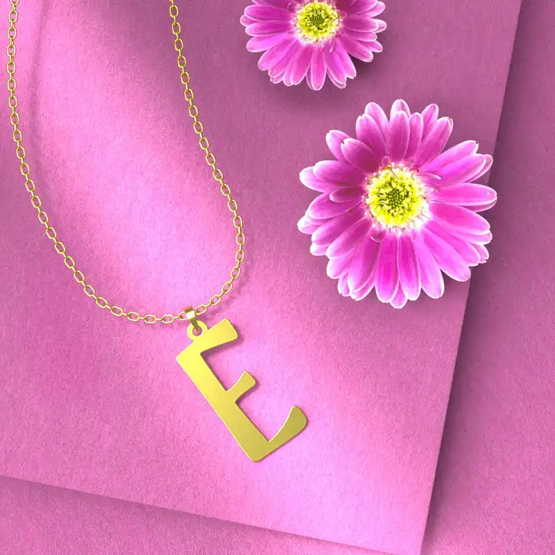 گردنبند طلا 18 عیار زنانه مدوپد مدل حرف E کد H3-1-1165