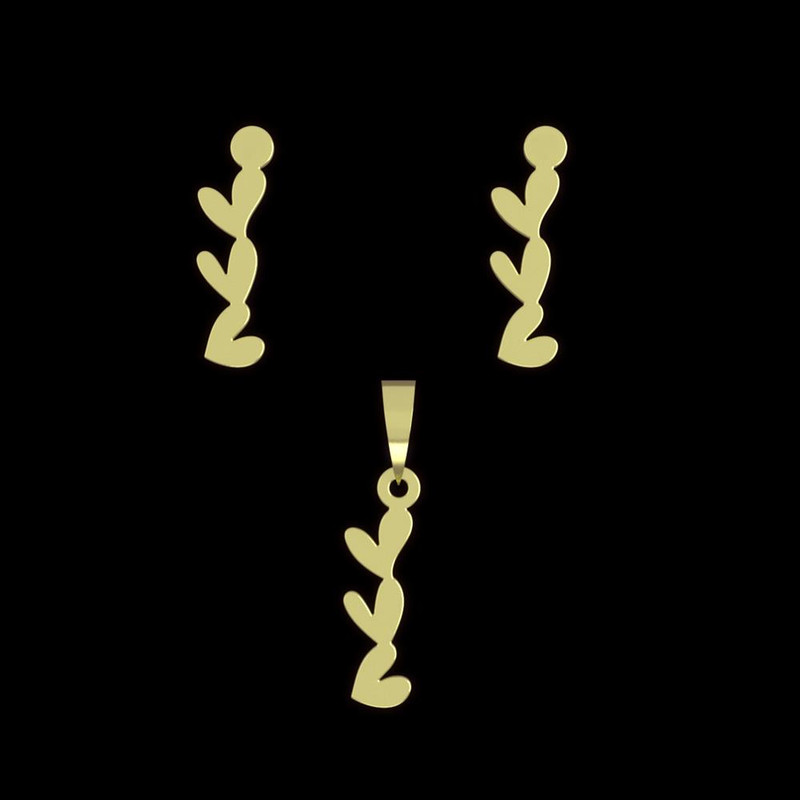 نیم ست طلا 18 عیار زنانه مدوپد مدل قلب کد NA11257