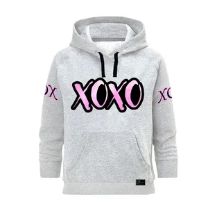 هودی زنانه مدل XOXO کد J77 رنگ طوسی