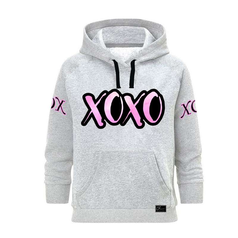 هودی زنانه مدل XOXO کد J77 رنگ طوسی