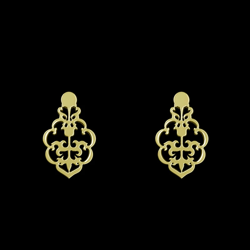 گوشواره طلا 18 عیار زنانه مدوپد مدل هندسی کد GA1-13519