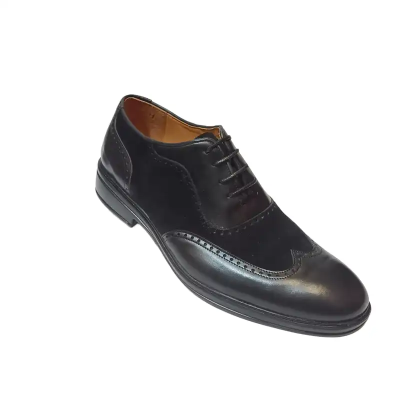 کفش مردانه مدل دست دوز چرم گاوی جیر هشترک کد 1006