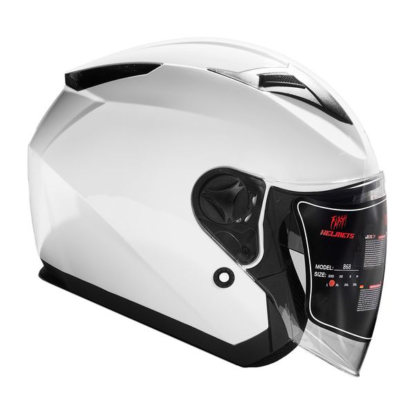 کلاه کاسکت بدون فک فلش مدل 868 glossy white