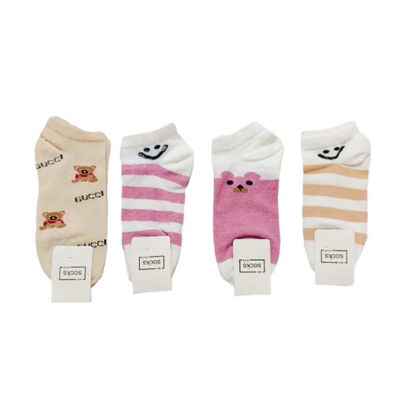 جوراب ساق کوتاه زنانه مدل نیک بسته 4 عددی