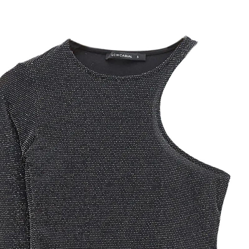 بلوز آستین بلند زنانه ال سی وایکیکی مدل شاینی فیت اسلیم