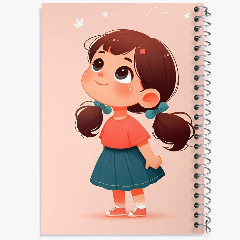 دفتر شطرنجی 50 برگ خندالو طرح دخترانه بامزه کد F5555