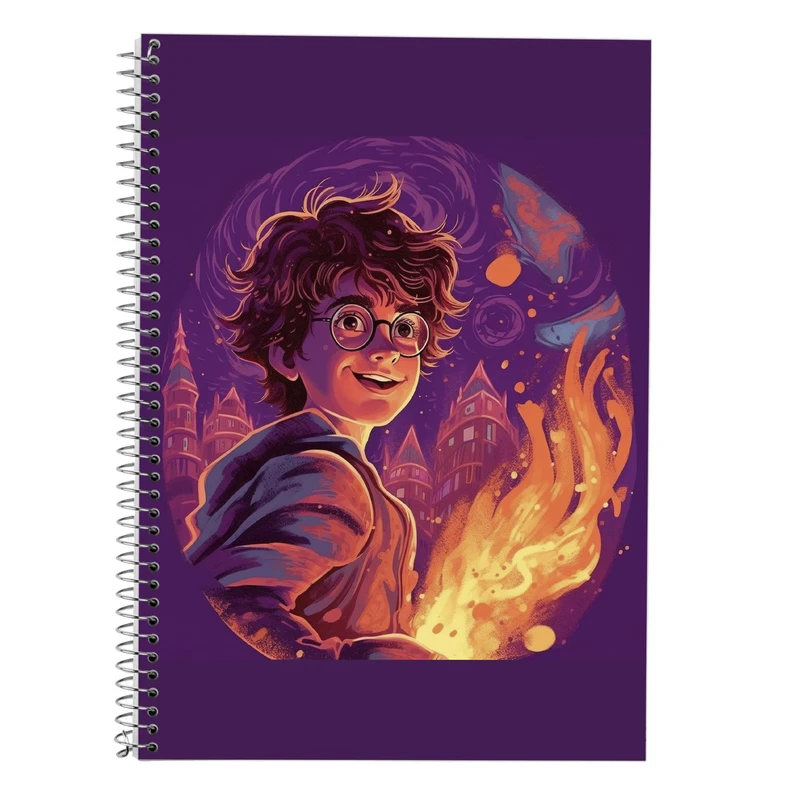 دفتر زبان 50 برگ مدوپد مدل دوخط طرح هری پاتر harrypotter کد DF10340
