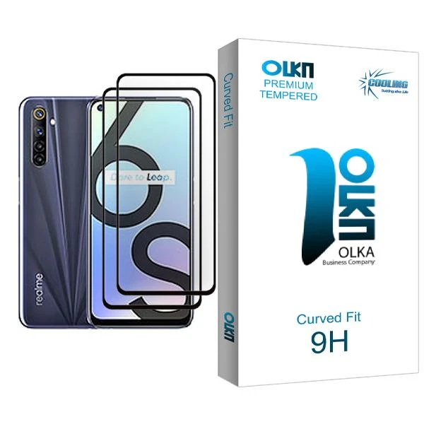 محافظ صفحه نمایش کولینگ مدل Olka Glass MIX002 مناسب برای گوشی موبایل ریلمی 6S بسته دو عددی