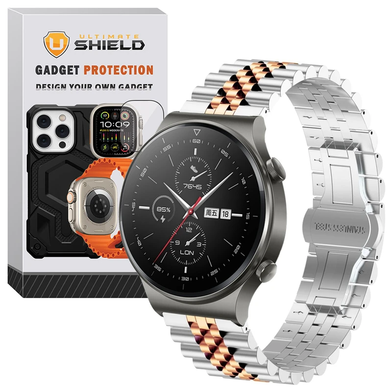 بند آلتیمیت شیلد مدل 5Row SLV2C TW مناسب برای ساعت هوشمند ناتینگ CMF Watch Pro / CMF Watch Pro 2 / CMF Watch Pro 3 22mm
