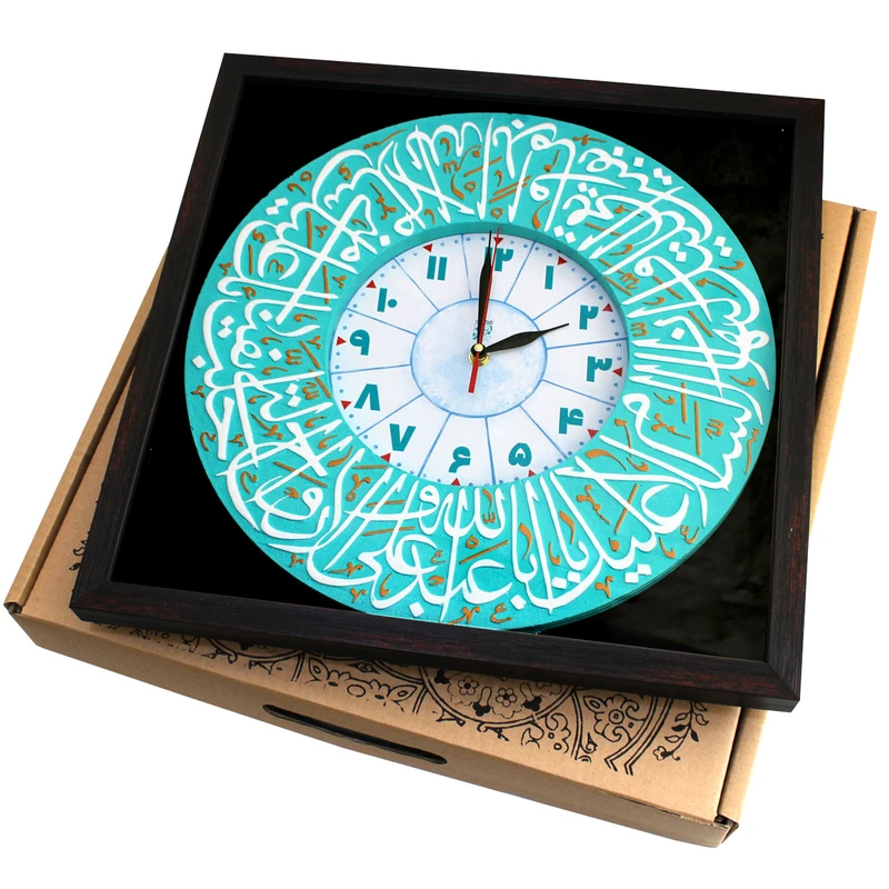 عکس شماره 2 : ساعت دیواری لوح هنر طرح زیارت امام حسین علیه السلام کد 202