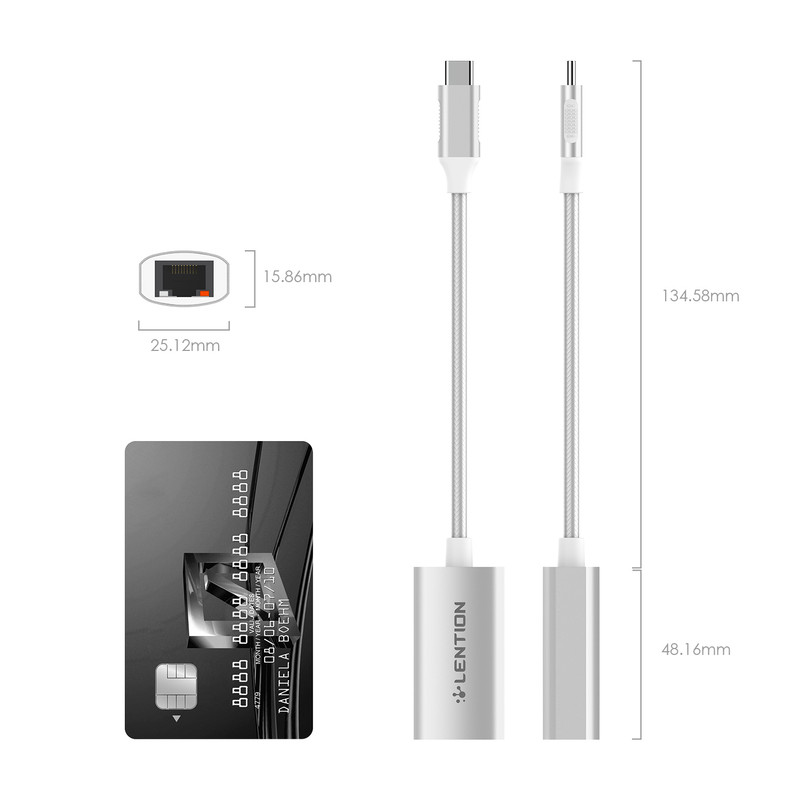مبدل USB-C به RJ45 لنشن مدل CU604E