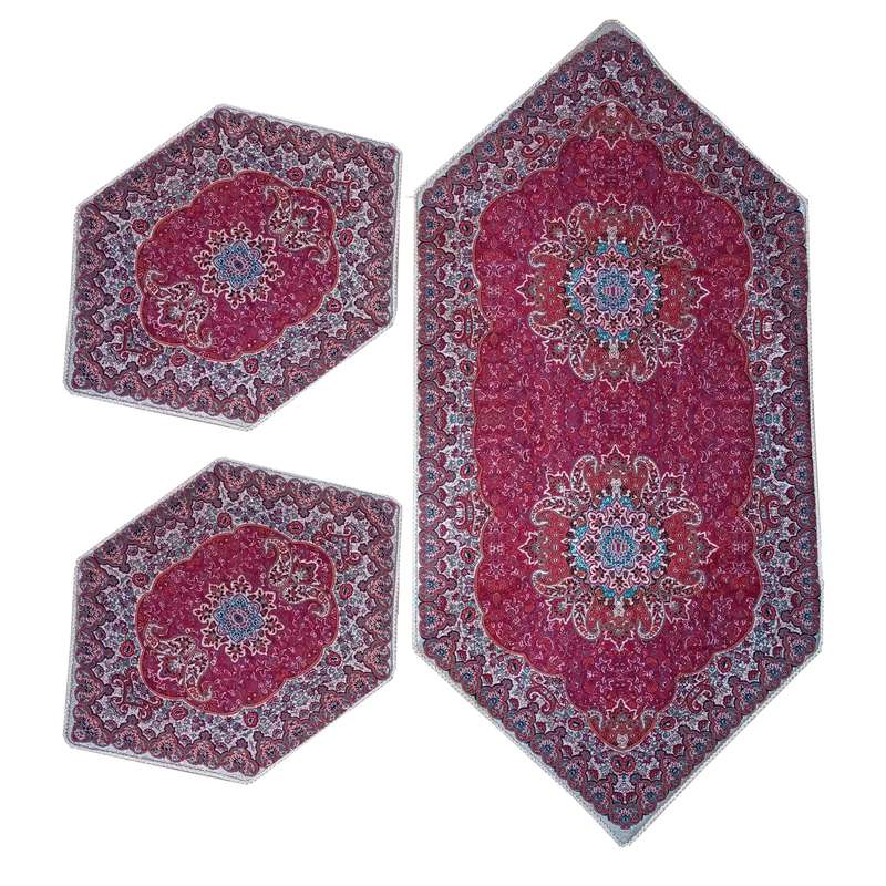 ست 3 تکه رومیزی ترمه طرح گل