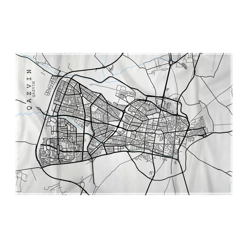 کاغذ کادو ترمه طراحان ایده مدل نقشه شهر قزوین کد map0510 سایز 57x37 سانتی متر