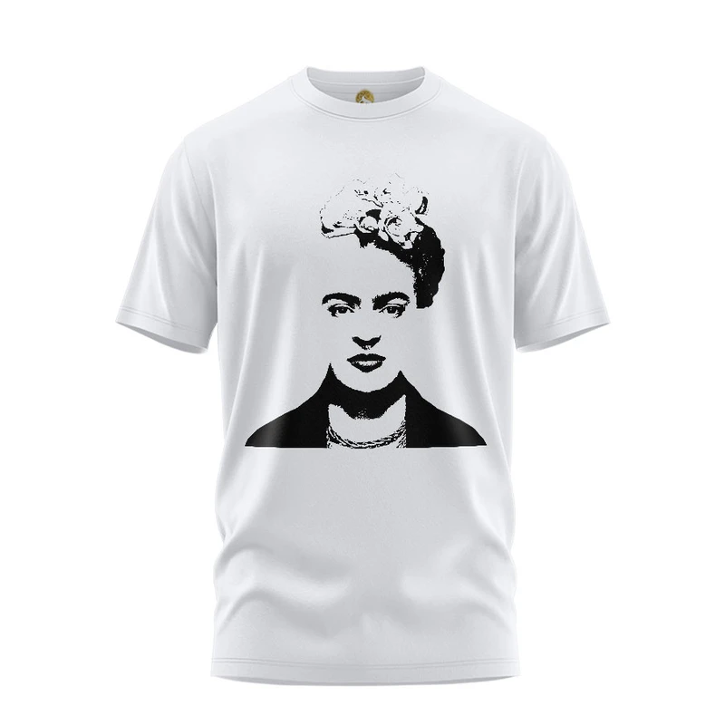 تی شرت آستین کوتاه زنانه هومرو مدل TW090 طرح فریدا کالو