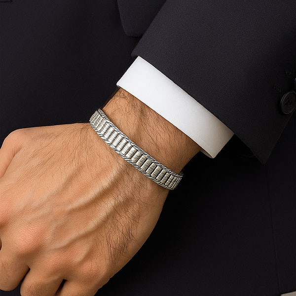 دستبند نقره مردانه مدل 6875655