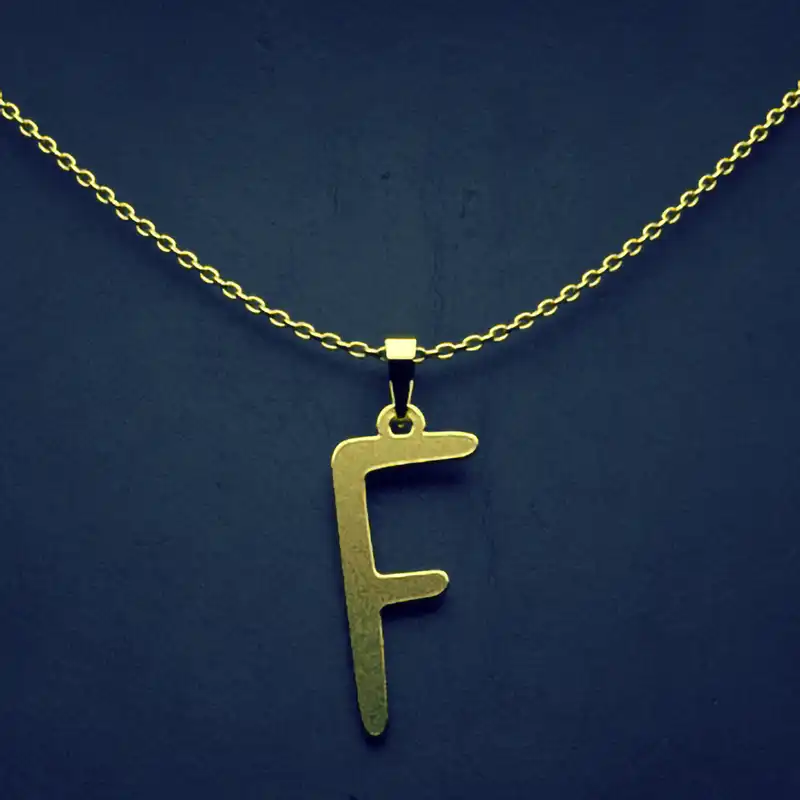 گردنبند طلا 18 عیار زنانه مدوپد مدل حرف F کد H3-1-1578