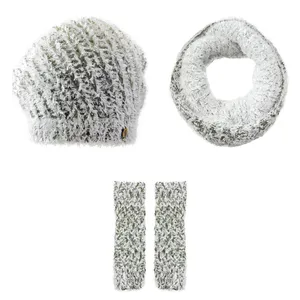 ست کلاه و شال گردن و ساق دست بافتنی بچگانه تارتن مدل 15038