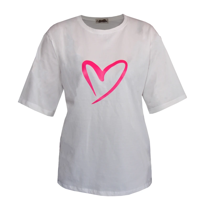 تی‌شرت لانگ آستین کوتاه زنانه مدل قلب کد A1083-W