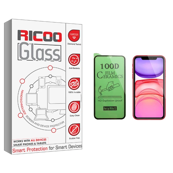 محافظ صفحه نمایش سرامیکی ریکوو مدل +HD مناسب برای گوشی موبایل اپل iPhone 11