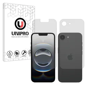 Unipro 5 Star model transparent screen protector suitable for Apple iPhone 16e mobile phone Along with the phone back protector