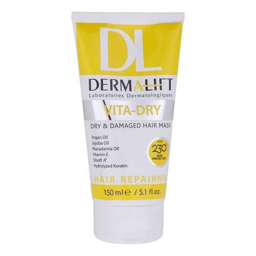 ماسک مو درمالیفت مدل VITA-DRY مناسب برای موهای خشک و آسیب دیده حجم 150 میلی لیتر
