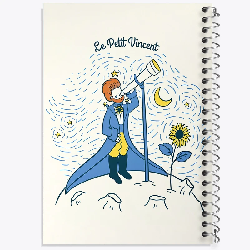 دفتر شطرنجی 50 برگ خندالو طرح ونسان ونگوگ کد F6498