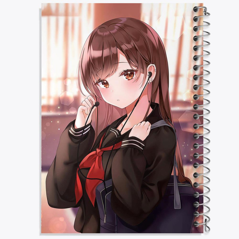 دفتر مشق 100 برگ خندالو طرح دختر انیمه ای کد 18107