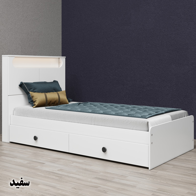 تخت خواب یک نفره وینه چوب مدل آرتا سایز 100x200 سانتی متر