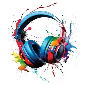 استیکر پارچه و لباس کارانس مدل هدفون کد AST-89 بسته 4 عددی