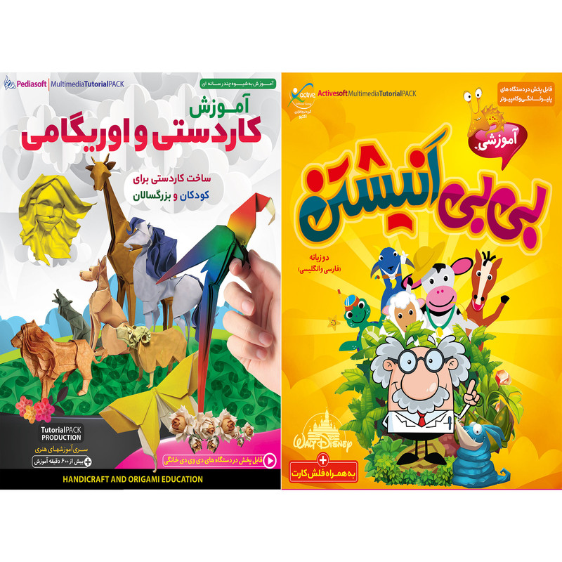 نرم افزار آموزش بیبی انیشتین نشر اکتیو به همراه نرم افزار آموزش کاردستی و اوریگامی نشر پدیا سافت