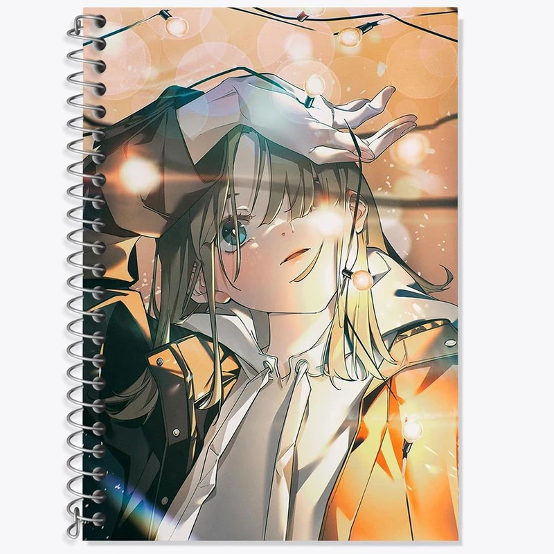 دفتر زبان 50 برگ خندالو مدل سه خط طرح دختر انیمه ای کد 18090