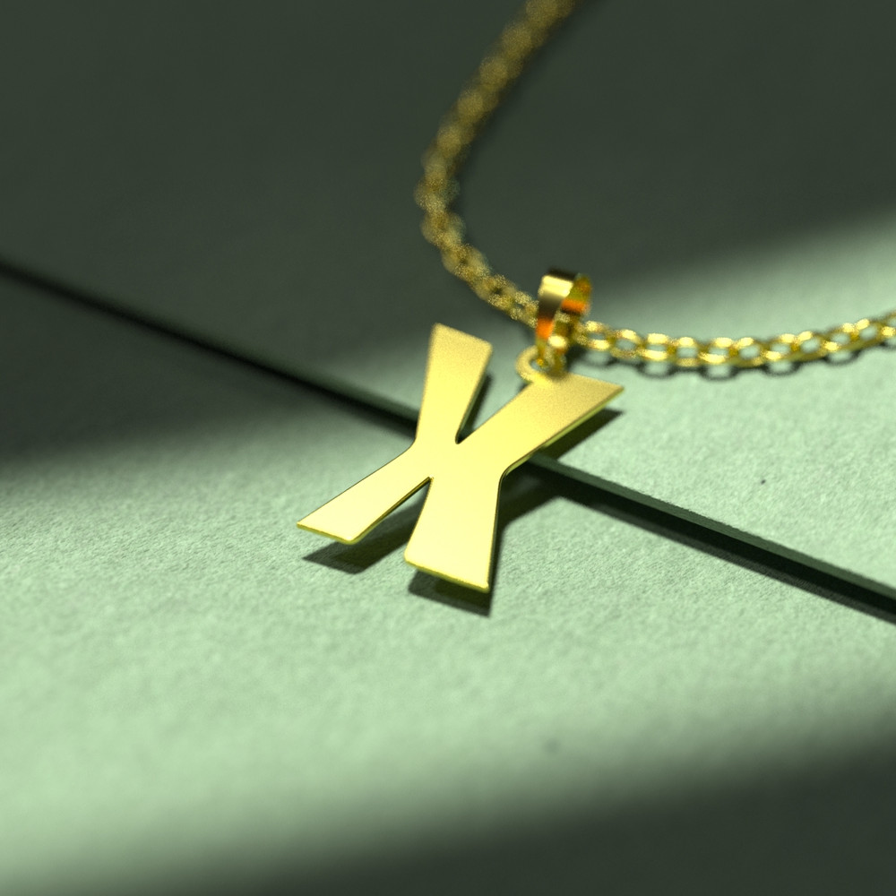 گردنبند طلا 18 عیار زنانه مدوپد مدل حرف X کد H3-1-1079