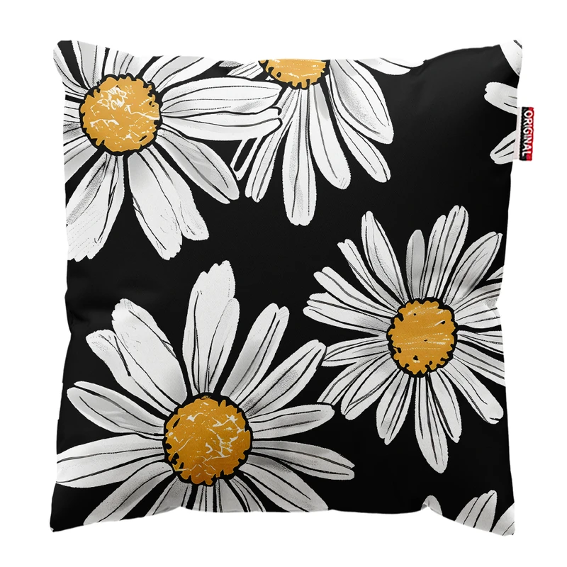 کوسن پاد آفرین مدل مینیمال طرح گل و برگ کد PK403235 سایز 40*40 سانتی متر