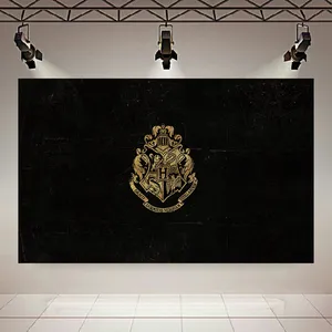 تابلو بوم طرح مخمل هاگوارتز مدل نشان طلایی کد PD130680