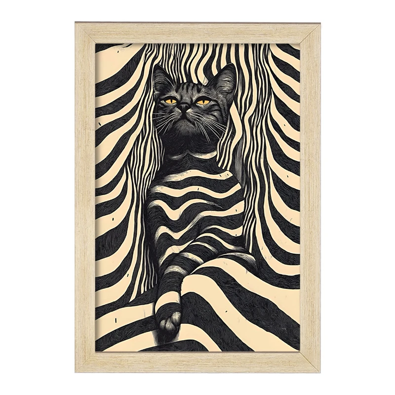 تابلو خندالو طرح گربه سیاه کد F10849