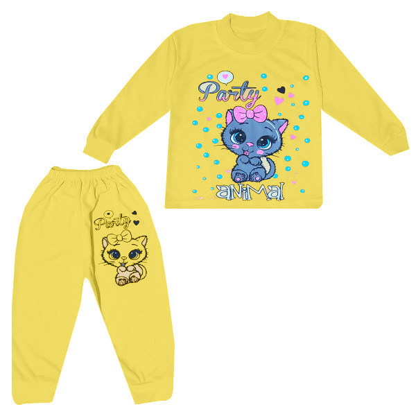 ست تی شرت و شلوار بچگانه مدل گربه کد Za8