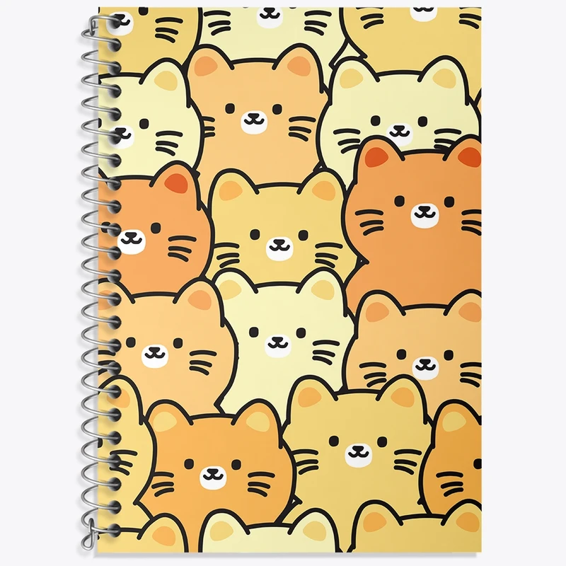 دفتر زبان 50 برگ خندالو مدل سه خط طرح گربه (Cat) کد N962