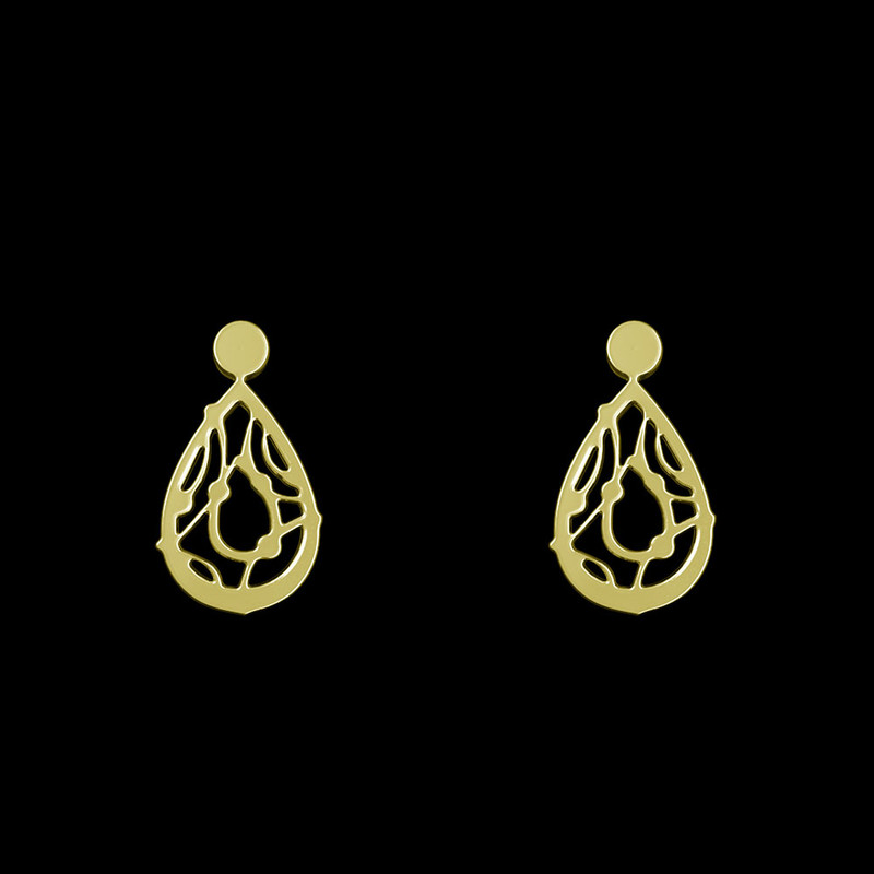 گوشواره طلا 18 عیار زنانه مدوپد مدل اشک کد GA1-10689