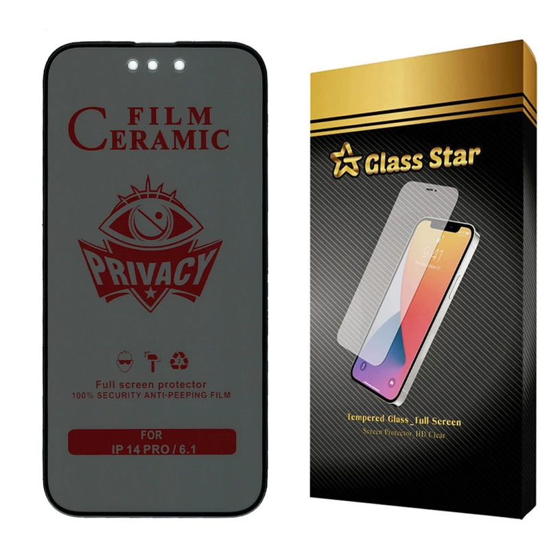 محافظ صفحه نمایش سرامیکی حریم شخصی گلس استار مدل PRCGA مناسب برای گوشی موبایل اپل iPhone 14 Pro