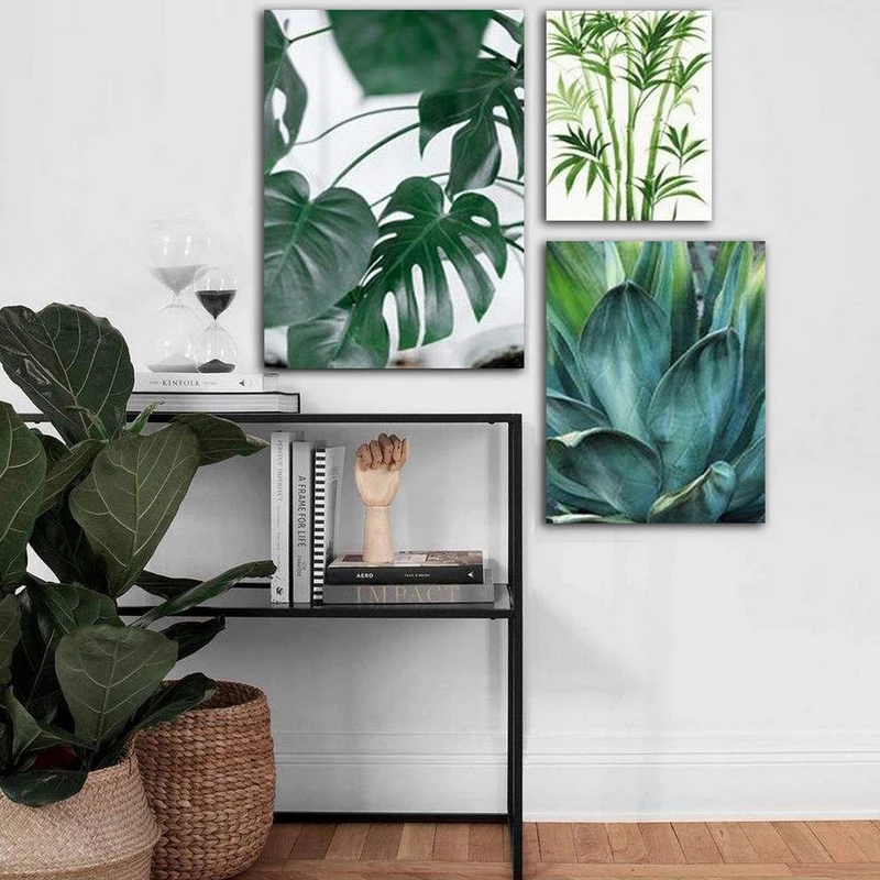 تابلو شاسی بکلیت طرح دکوراتیو برگ مدل SH-263 مجموعه 3 عددی