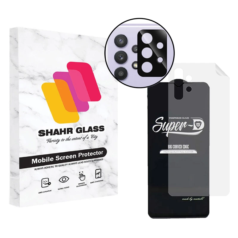 محافظ صفحه نمایش  شهر گلس  مدل 3SNF-Glass مناسب برای گوشی موبایل سامسونگ Galaxy A32 5G به همراه محافظ پشت گوشی و محافظ لنز دوربین
