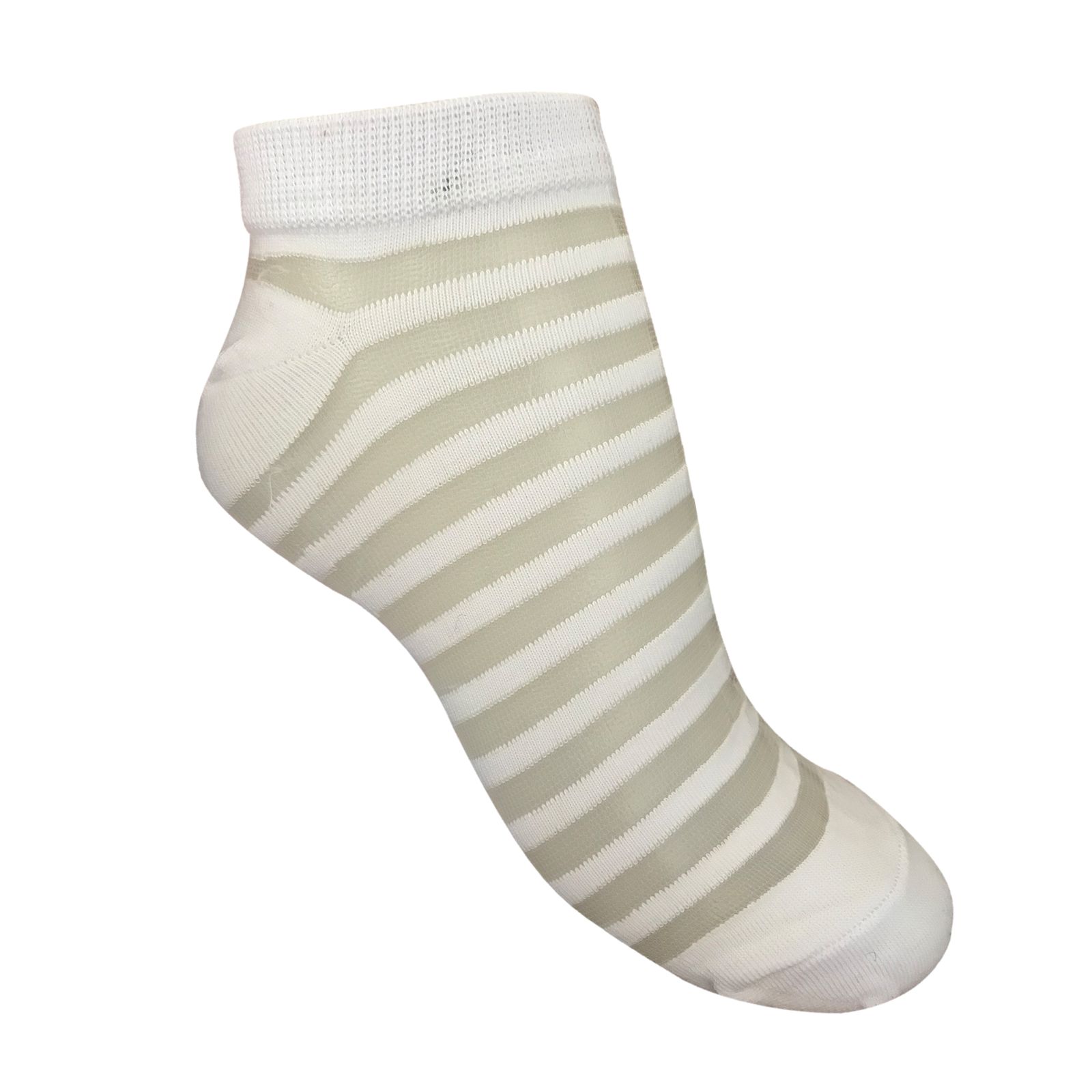 جوراب زنانه تن پوش هنگامه مدل شیشه ای راه راه  بسته 6 عددی -  - 3