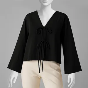 شومیز آستین بلند زنانه مدل بندی