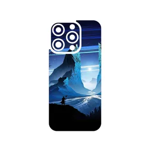 MAHOOT Blue Mountains Digital Art Cover Sticker for Apple iPhone 15 Pro