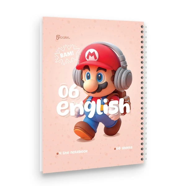 دفتر زبان 60 برگ مدل ماریو کد06 پالت