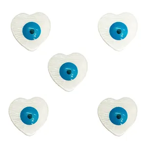 مهره دستبند طرح صدف قلبی چشم و نظر کد MO 165 بسته 5 عددی