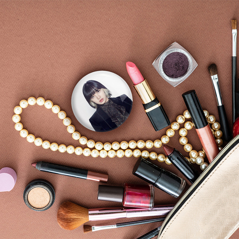 آینه جیبی خندالو مدل لیسا بلک پینک Black Pink  کد 14286