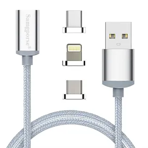 کابل تبدیل مغناطیسی USB به microUSB / USB-C / لایتنینگ سمگپرس مدل S700 طول یک متر