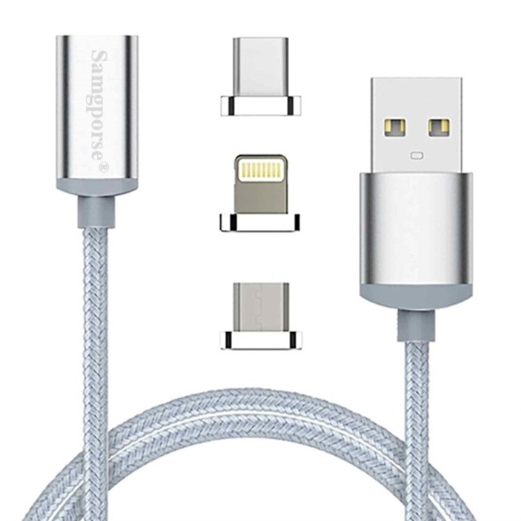کابل تبدیل USB به microUSB / USB-C / لایتنینگ سمگپرس مدل High Speed طول یک متر