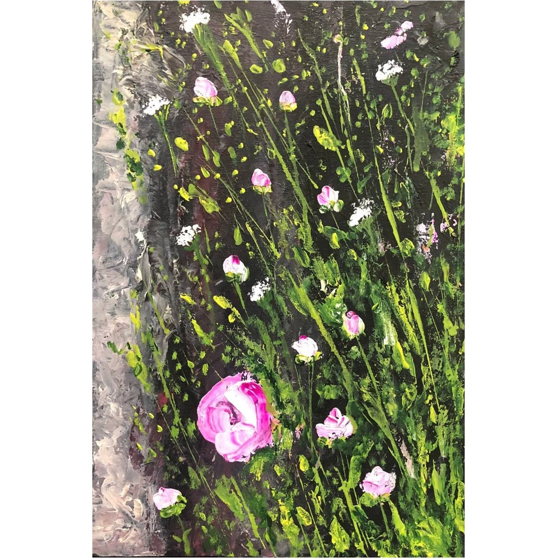 تابلو نقاشی رنگ روغن مدل گل رز کد 106